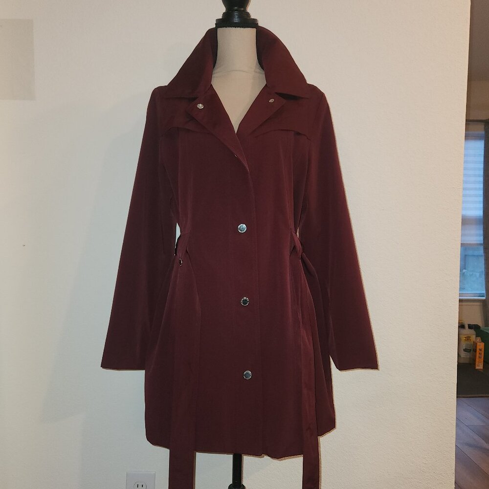 London Fog Trench Coat – Women’s Large – Burgundy / Merlot